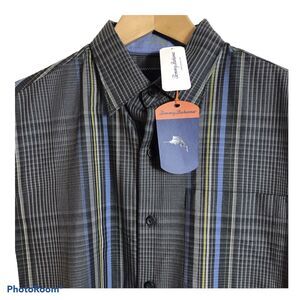 Tommy Bahama Shirt Mens Sz Small Glen There Done That Gray Plaid NEW